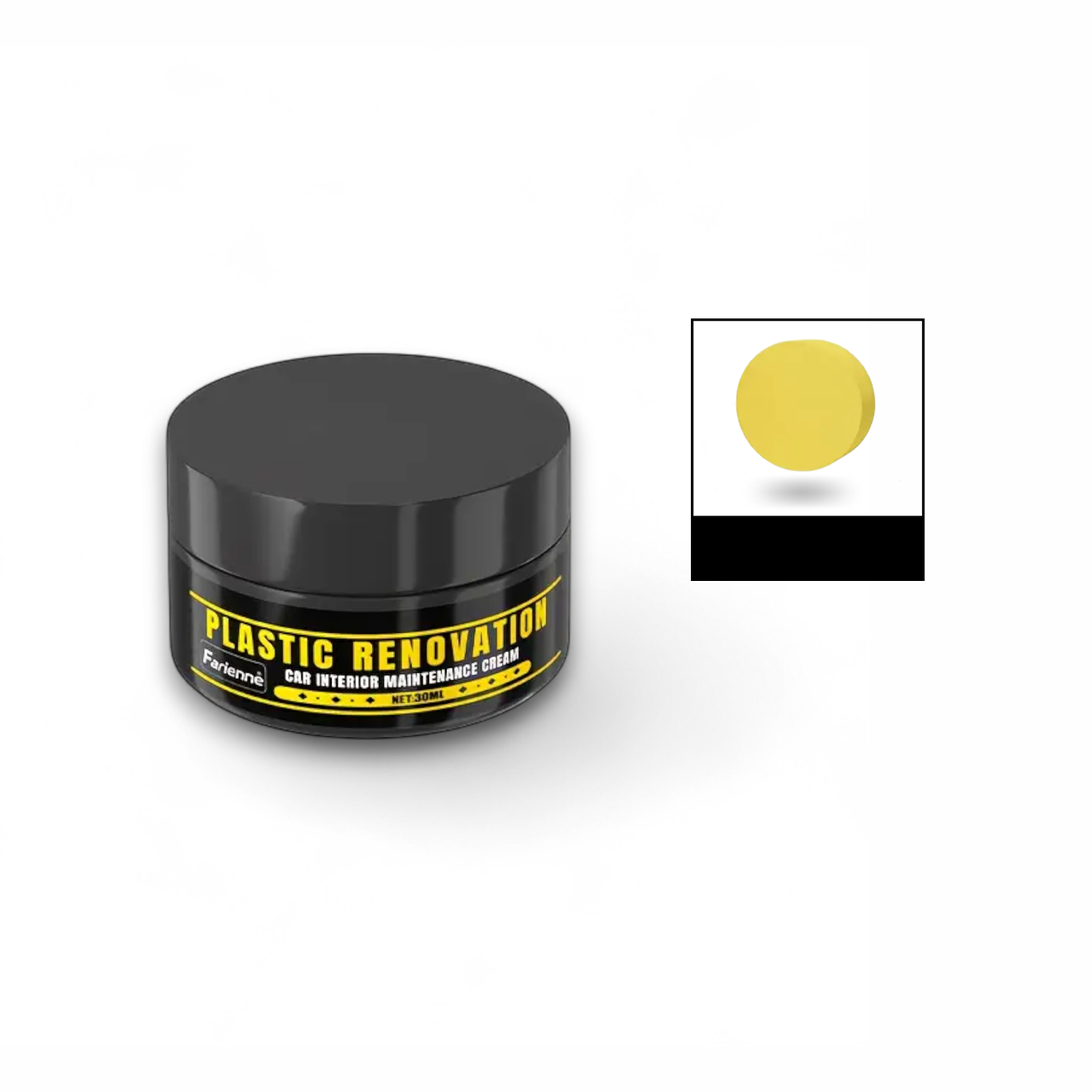 Паліроль-відновлювач FARIENNE для пластику салону шин та кузова авто з губкою в комплекті 30 мл Чорний (2811637555)