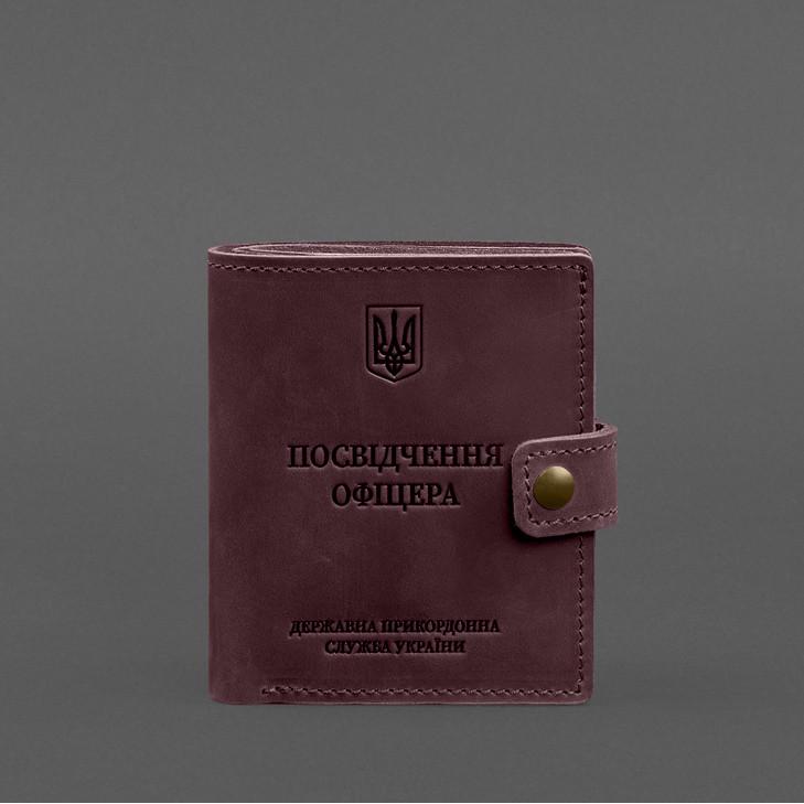 Обложка-портмоне кожаная для удостоверения офицера ГПСУ 11.2 Crazy Horse Бордовый (A-028705) - фото 6 Обложка-портмоне кожаная для удостоверения офицера ГПСУ 11.2 Crazy Horse Бордовый (A-028705) - фото 6
