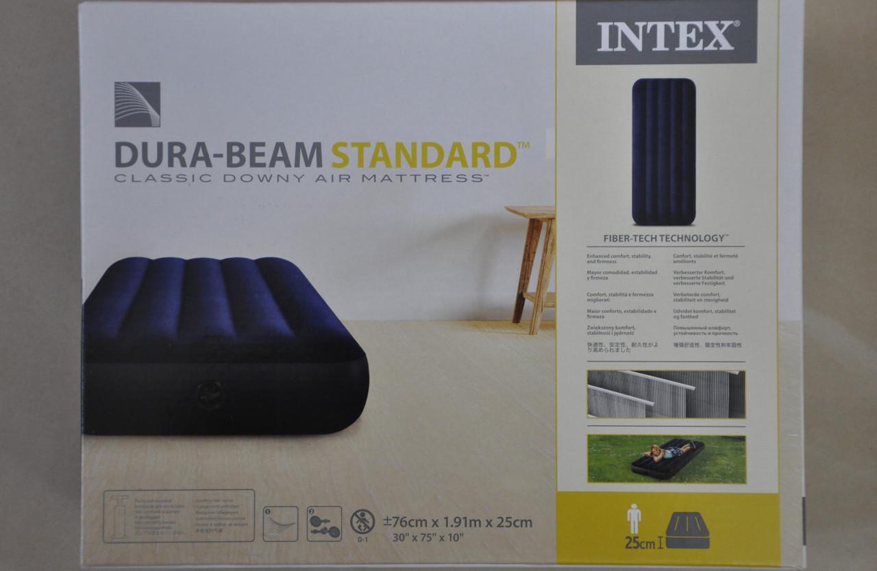 Надувной матрас одноместный Intex 64756 с набором заплат 6 шт. 76 см (2472511814) - фото 3