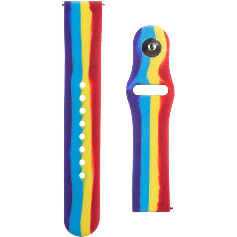 Ремінець силіконовий Rainbow для Xiaomi Amazfit/Samsung 20 мм Red/Blue