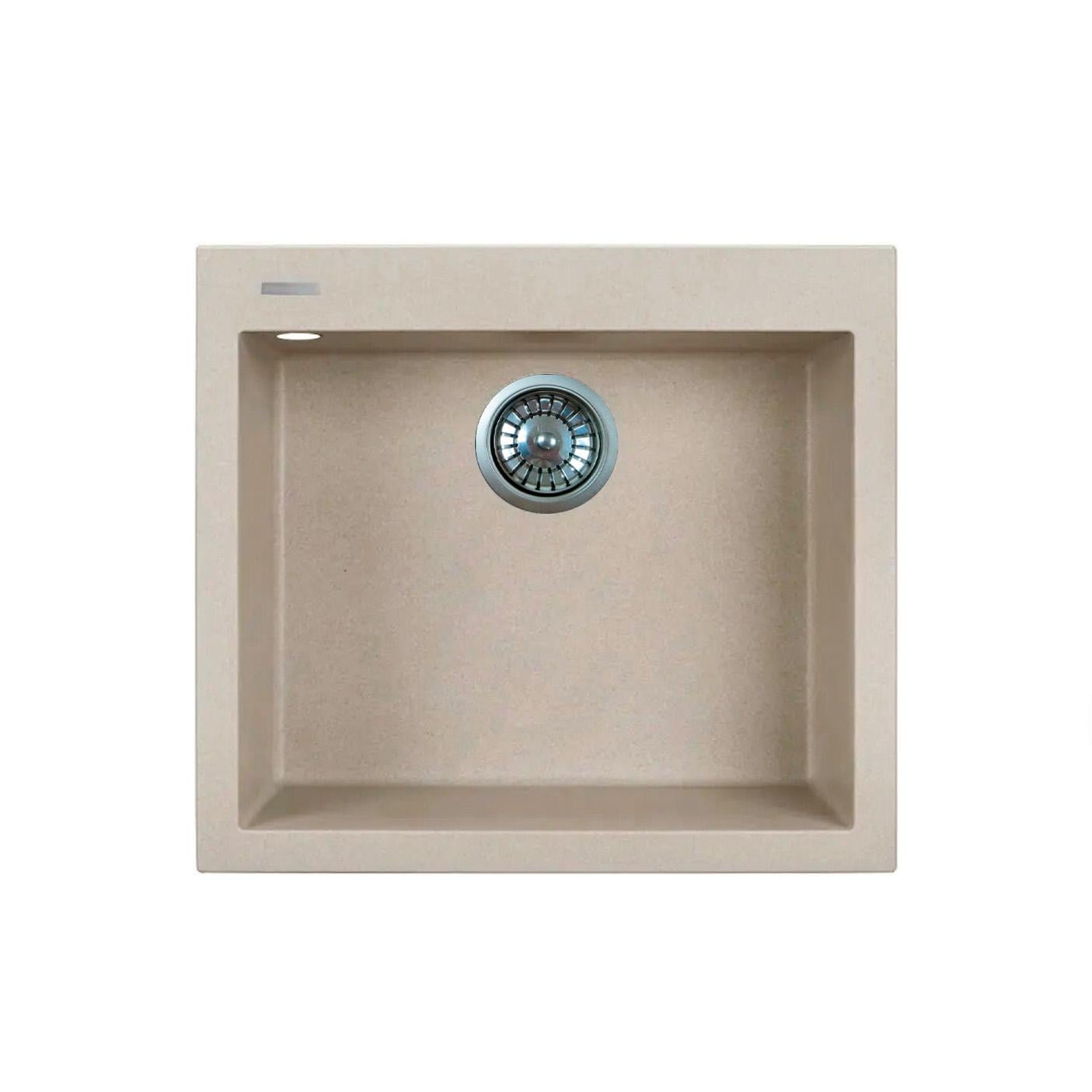 Мийка кухонна без крила Adamant Univer 560x500x200 мм штучний камінь врізна Бежевий (4824296102106)
