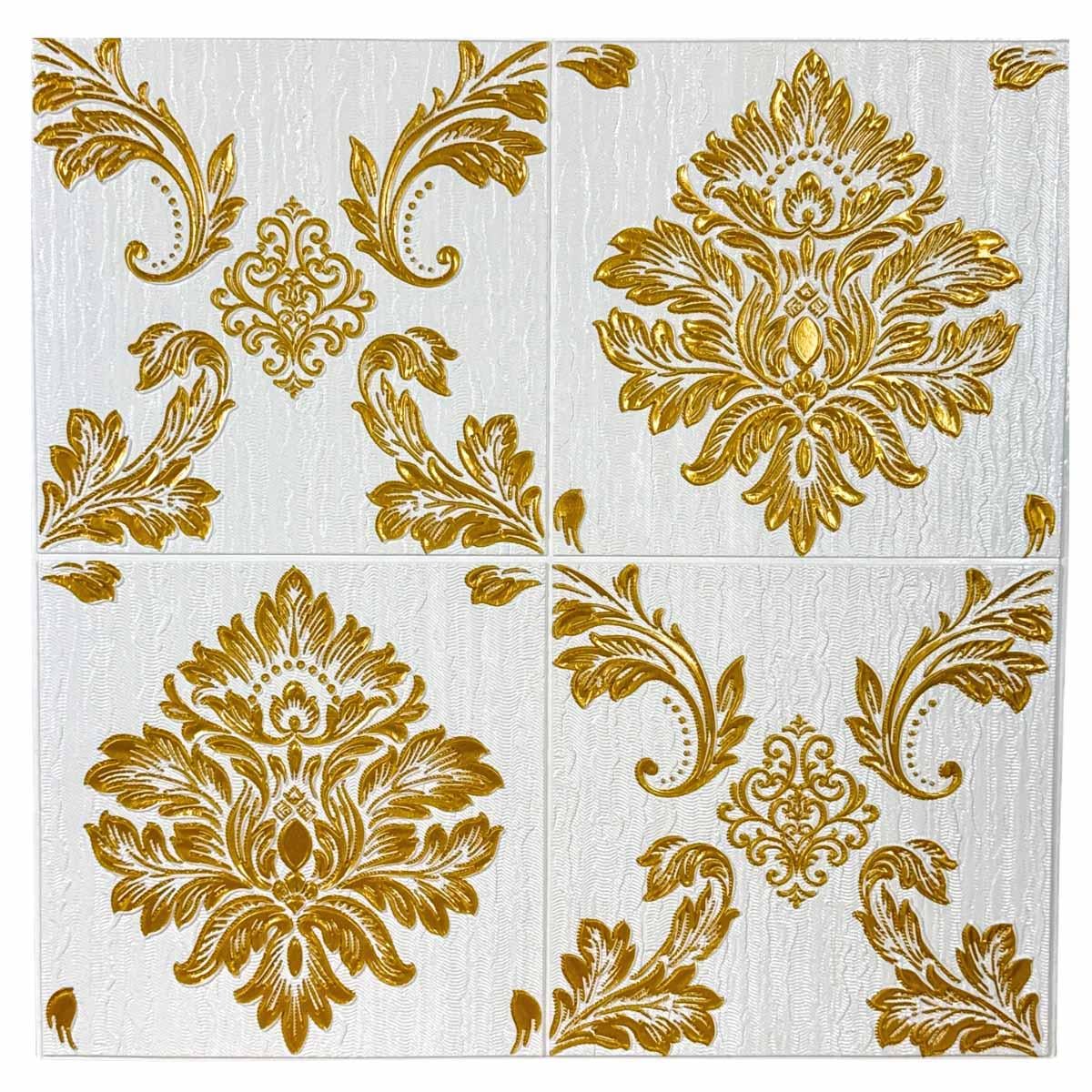 Панель самоклеящаяся декоративная 3D Винтаж 680x680x4 мм Золотой