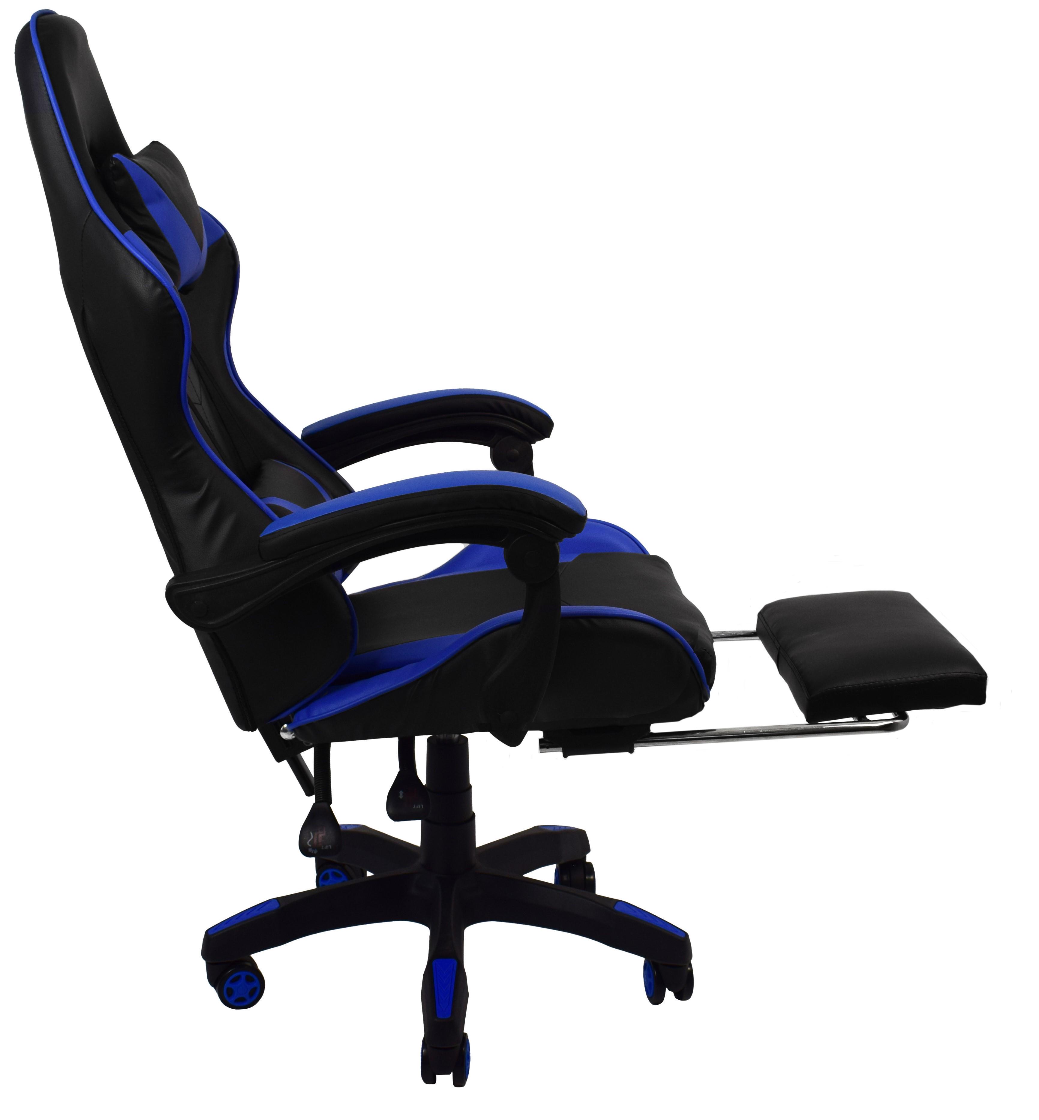 Кресло офисное компьютерное Bonro B-810 с подставкой для ног Синий (3548) - фото 1