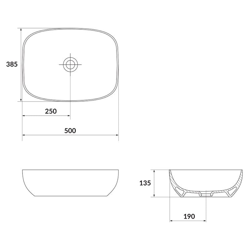 Умывальник на столешницу Cersanit Larga прямоугольный 50х38 см Белый (K677-003) - фото 3 Умывальник на столешницу Cersanit Larga прямоугольный 50х38 см Белый (K677-003) - фото 3