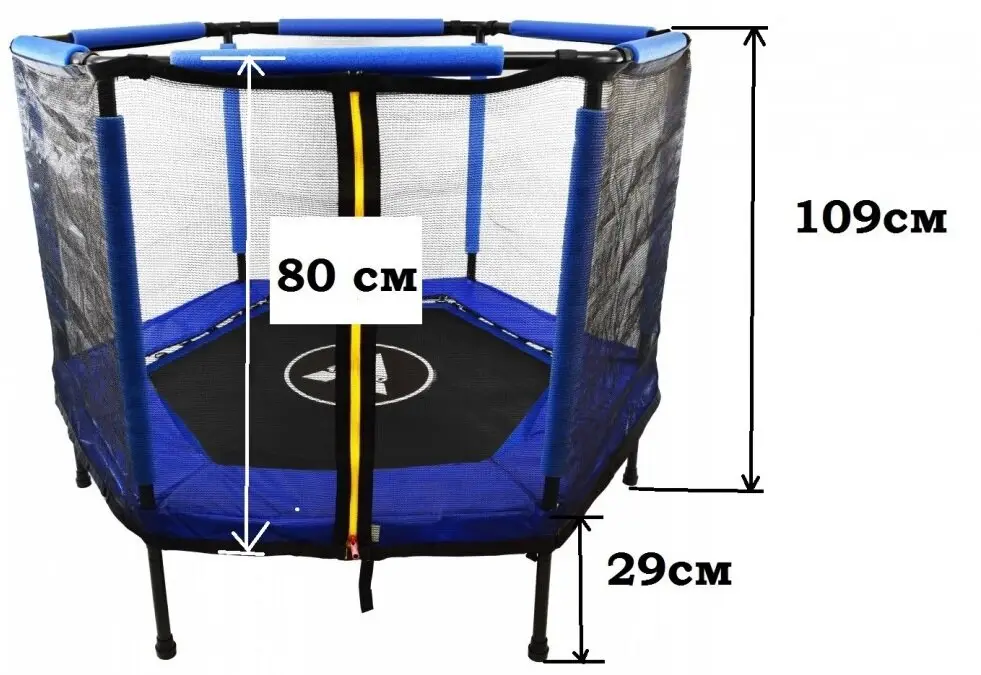 Батут Atleto шестиугольный с сеткой 140 см Желтый (21000115) - фото 9 Батут Atleto шестиугольный с сеткой 140 см Желтый (21000115) - фото 9