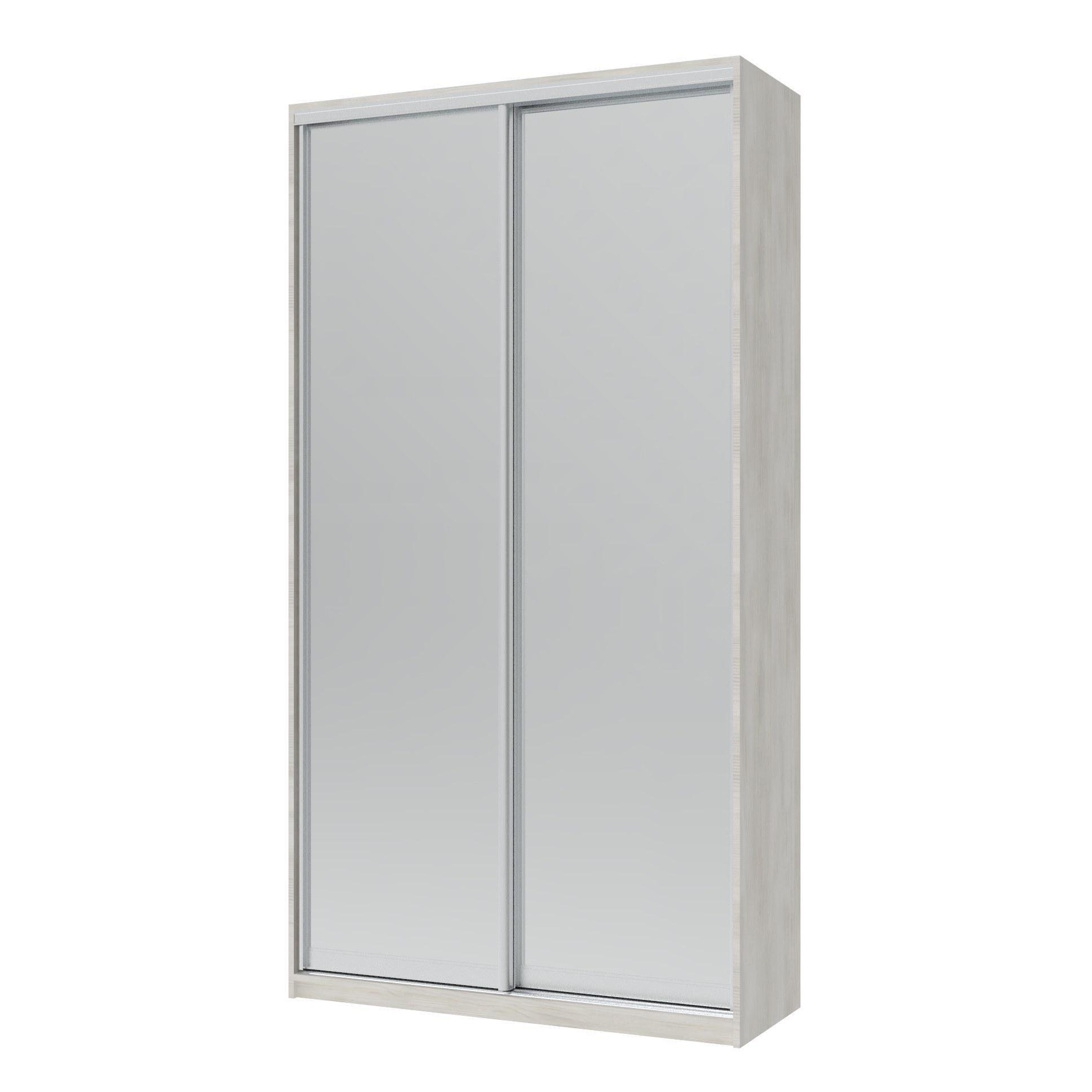 Шафа-купе дводверна Doros Сіті Лайт 120х45х225 см Біле дерево/2 Дзеркала (DRS-011066)