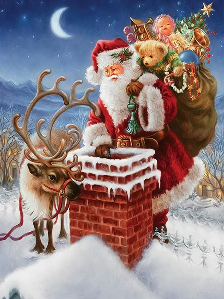 Алмазна Мозаїка Emerald Craft Санта-Клаус на даху 30x40 см (24972)