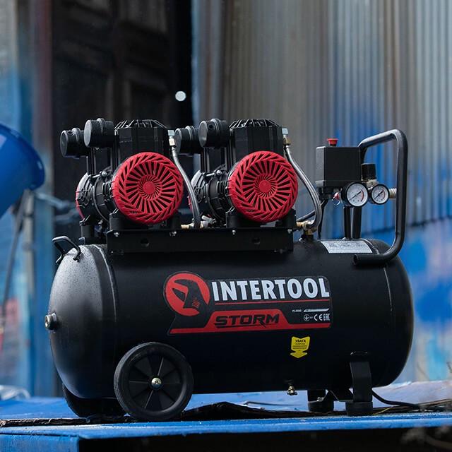 Компресор Intertool безмасляний 4 циліндра 50 л 2х1,1 кВт 220 В 8 aтм 400 л/хв. 2800 об/хв. (PT-0030) - фото 10