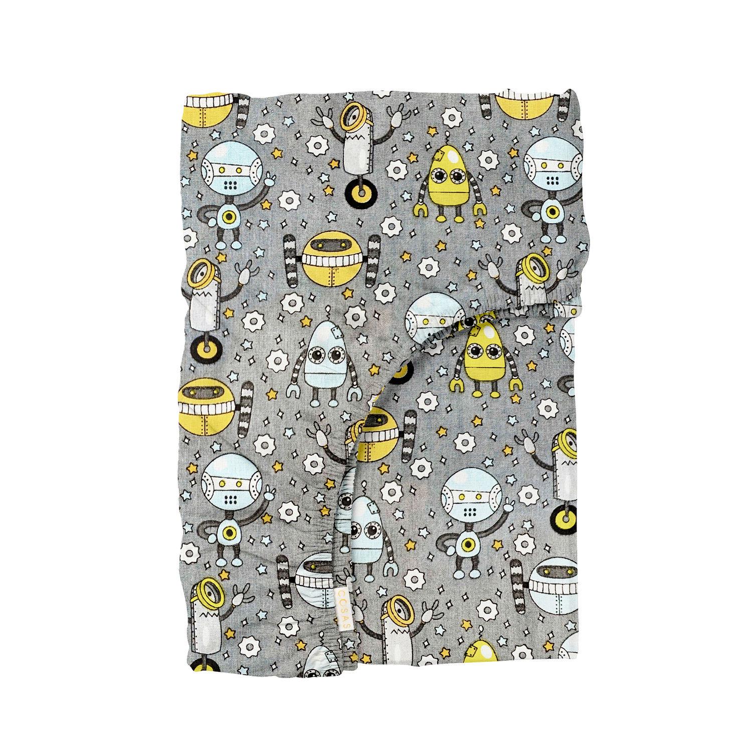 Простынь Cosas Robots на резинке 90х200х20 см (4822052112229)