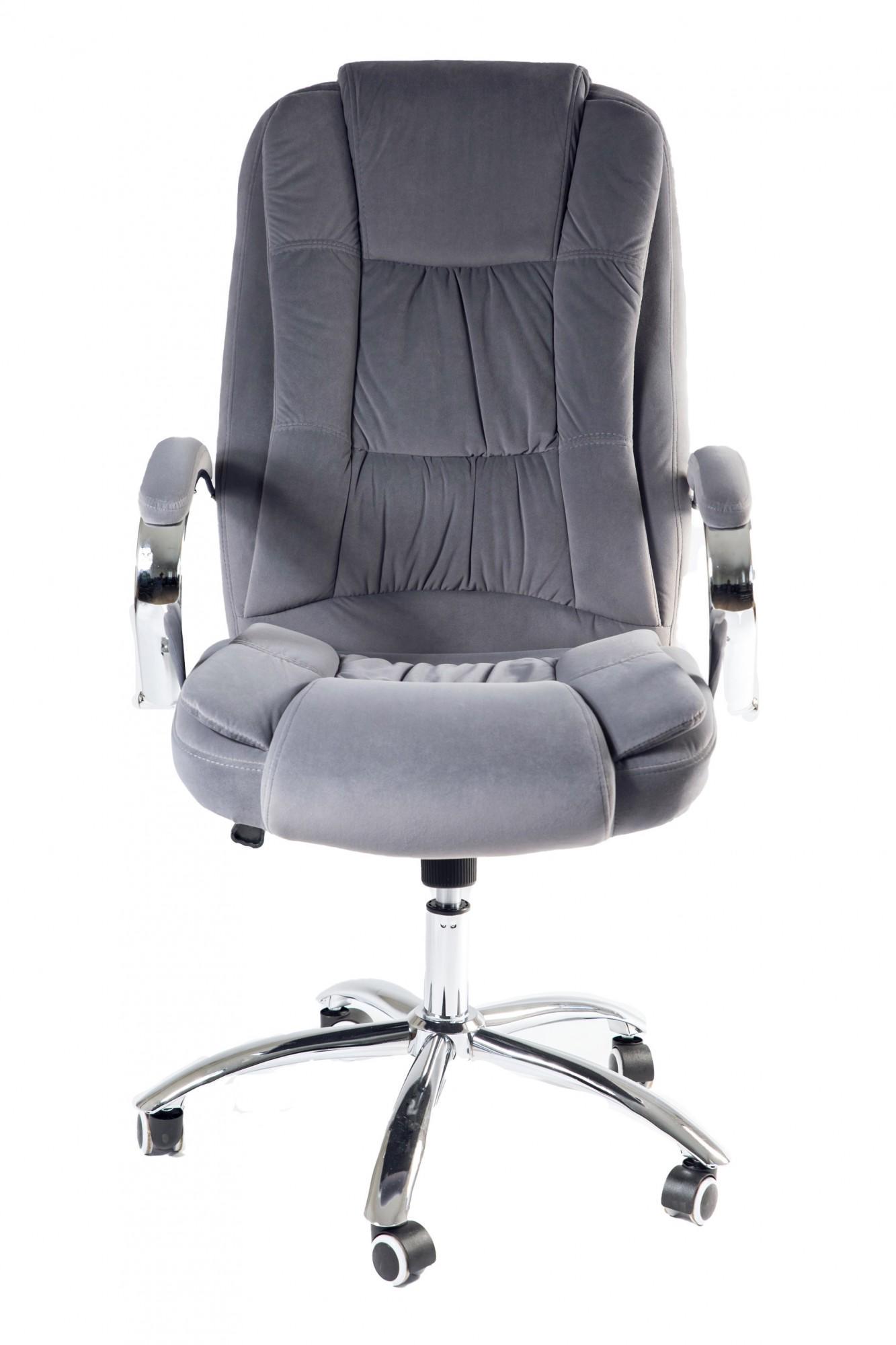 Крісло офісне комп'ютерне Kali LuxDesign хром Anyfix екозамша Сірий - фото 2