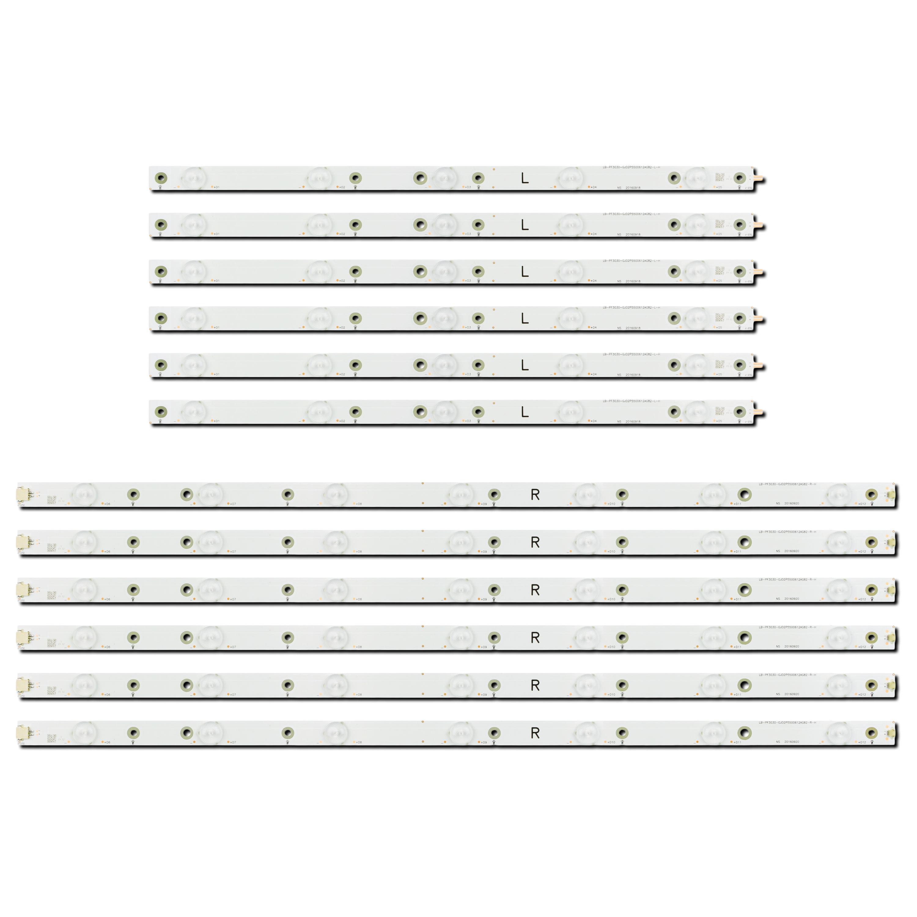 Підсвітка LED для TV Philips LB-PF3030-GJD2P5500612AG82-L-H LB-PF3030-GJD2P5500612AG82-R-H 500TT55/6 V0 50" 12 шт. (ART-11574)