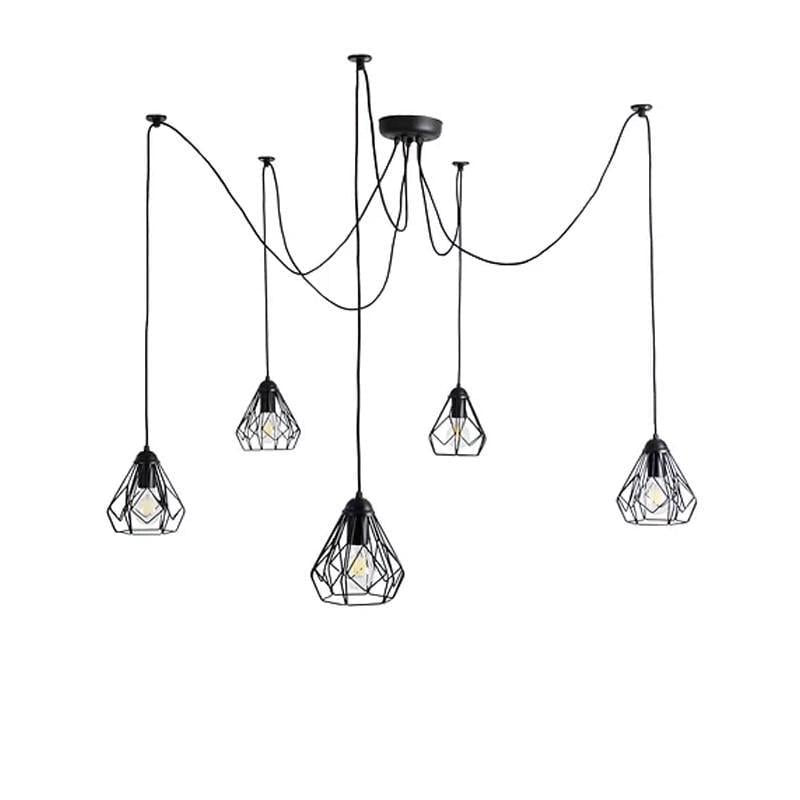 Люстра подвесная паук Atmolight Bevel Spider- 5 лапок 1601 на пять ламп Черный