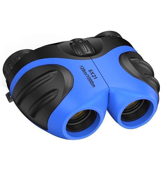 Бинокль детский Compact binoculars игрушечный с увеличением 8х21 для путешествий Синий