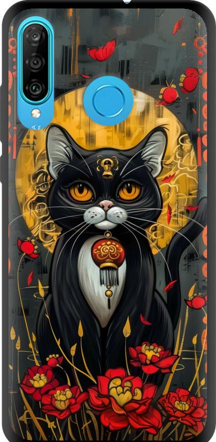 Чехол на Huawei P30 Lite China Cat (6134b-1651-42517) Чехол на Huawei P30 Lite China Cat (6134b-1651-42517)