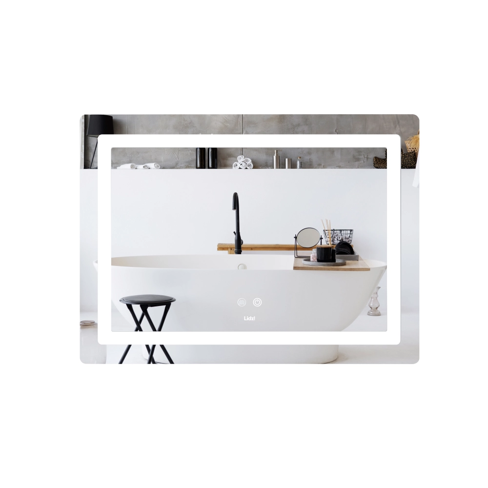 Зеркало прямоугольное Lidz Kubis KU2 с LED-подсветкой Touch/с антизапотеванием/с димером/регулировкой яркости 70х50 см (LD78LF90448486)