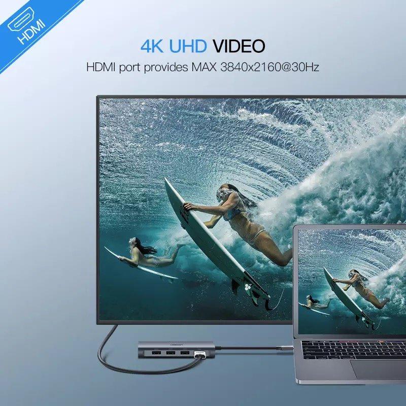 Концентратор UGREEN CM179 Multi Port 9в1 Type-C Adapter (40873) - фото 10