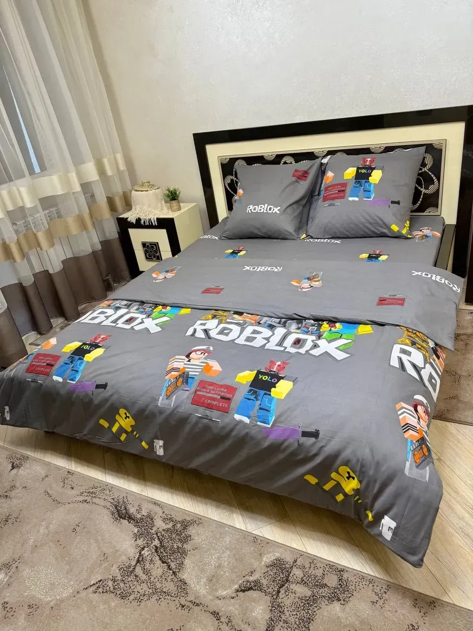 Комплект постільної білизни полуторний Роблекс бавовняний 150х220/70х70 см Сірий (27986402) - фото 3 Комплект постільної білизни полуторний Роблекс бавовняний 150х220/70х70 см Сірий (27986402) - фото 3