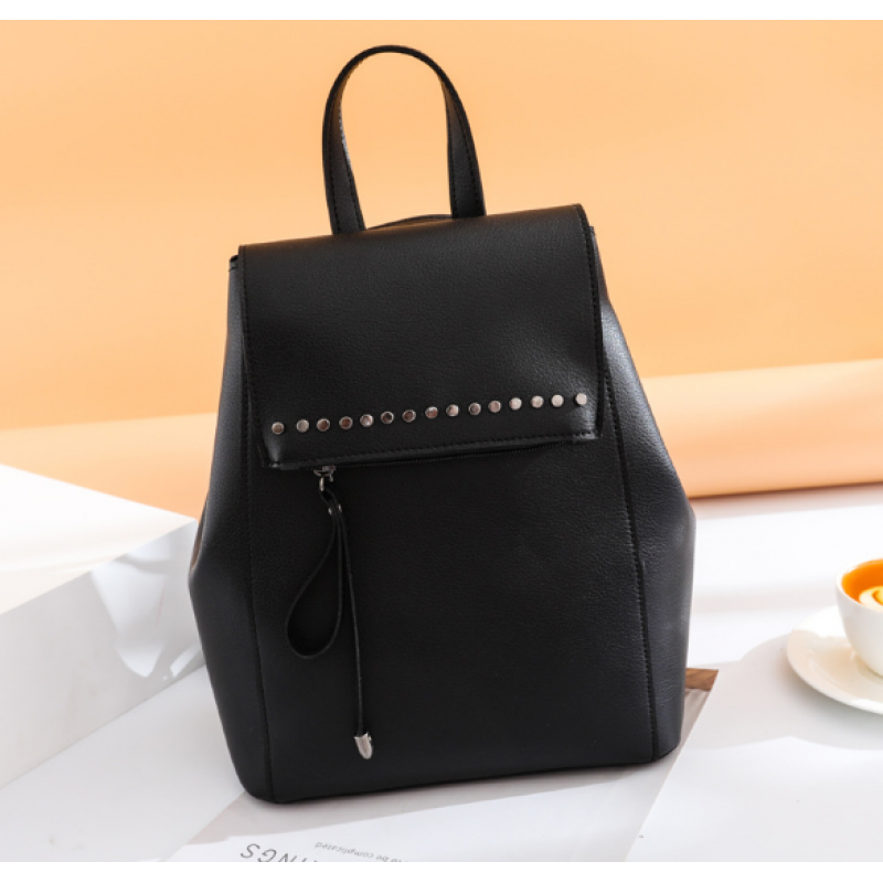 Рюкзак-сумка шкірзам 28х24х14 см Чорний (236)