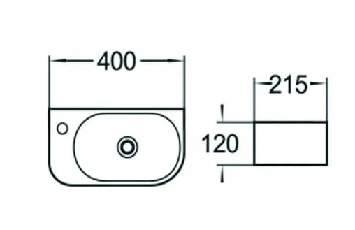 Умывальник правый накладной подвесной Mexen VIERA 40 см White (2619547555) - фото 2 Умывальник правый накладной подвесной Mexen VIERA 40 см White (2619547555) - фото 2