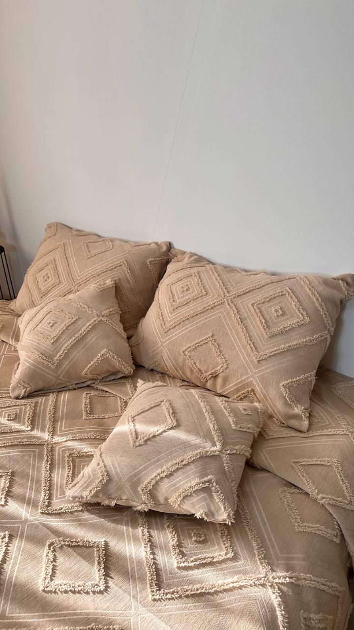 Покрывало Скандинавский большой ромб 140х240 см Бежевый - фото 7 Покрывало Скандинавский большой ромб 140х240 см Бежевый - фото 7