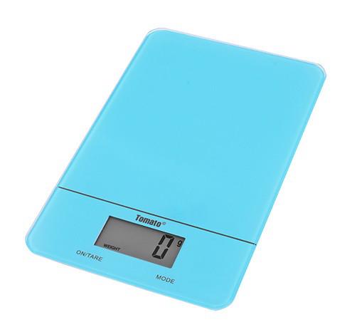 Весы кухонные со стеклянной поверхностью 166 5кг (1г) Голубые