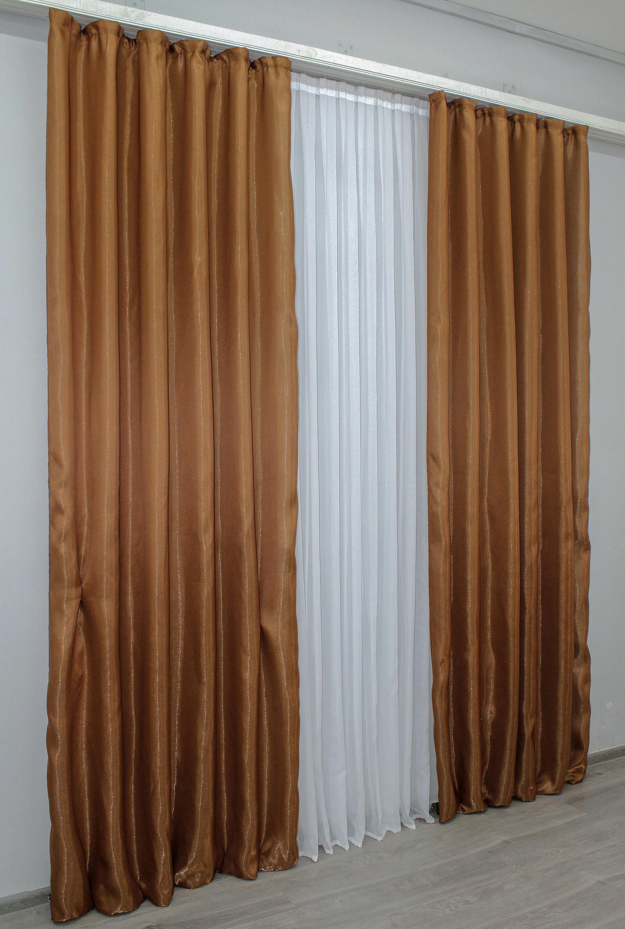 Комплект штор VR-Textil Атлас № 787ш монорей 150х270 см 2 шт. Коричневый (30-574) - фото 4 Комплект штор VR-Textil Атлас № 787ш монорей 150х270 см 2 шт. Коричневый (30-574) - фото 4