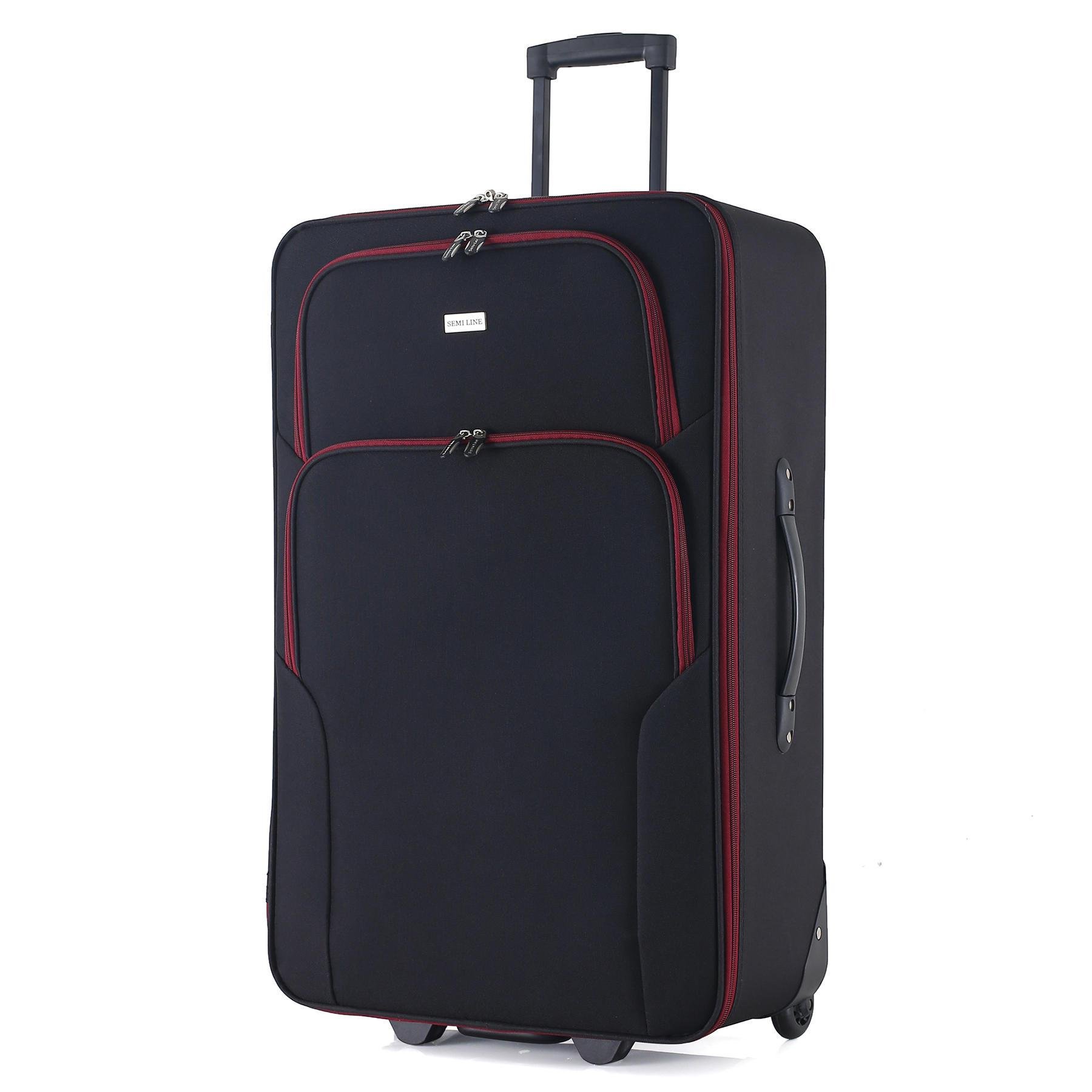 Чемодан SEMI LINE 28" L Black/Red Lines (T5680-3)