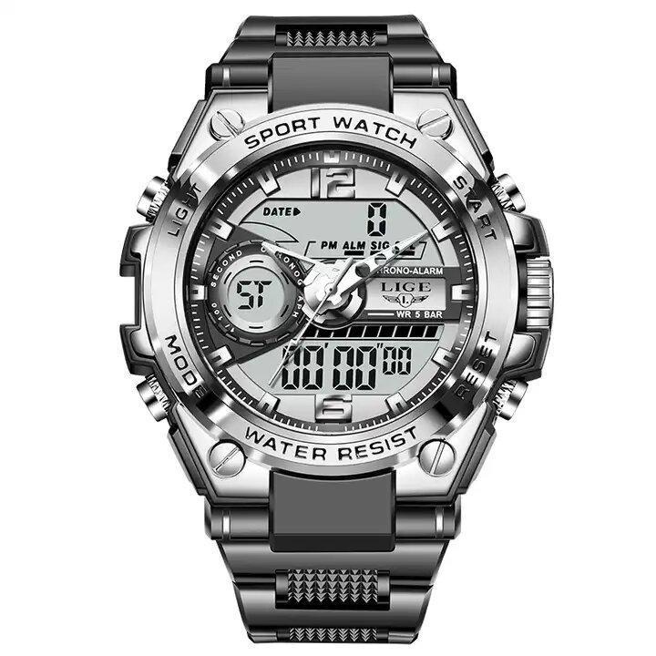 Годинники чоловічі наручні Lige Sport LG8922 watсh Silver (15250)