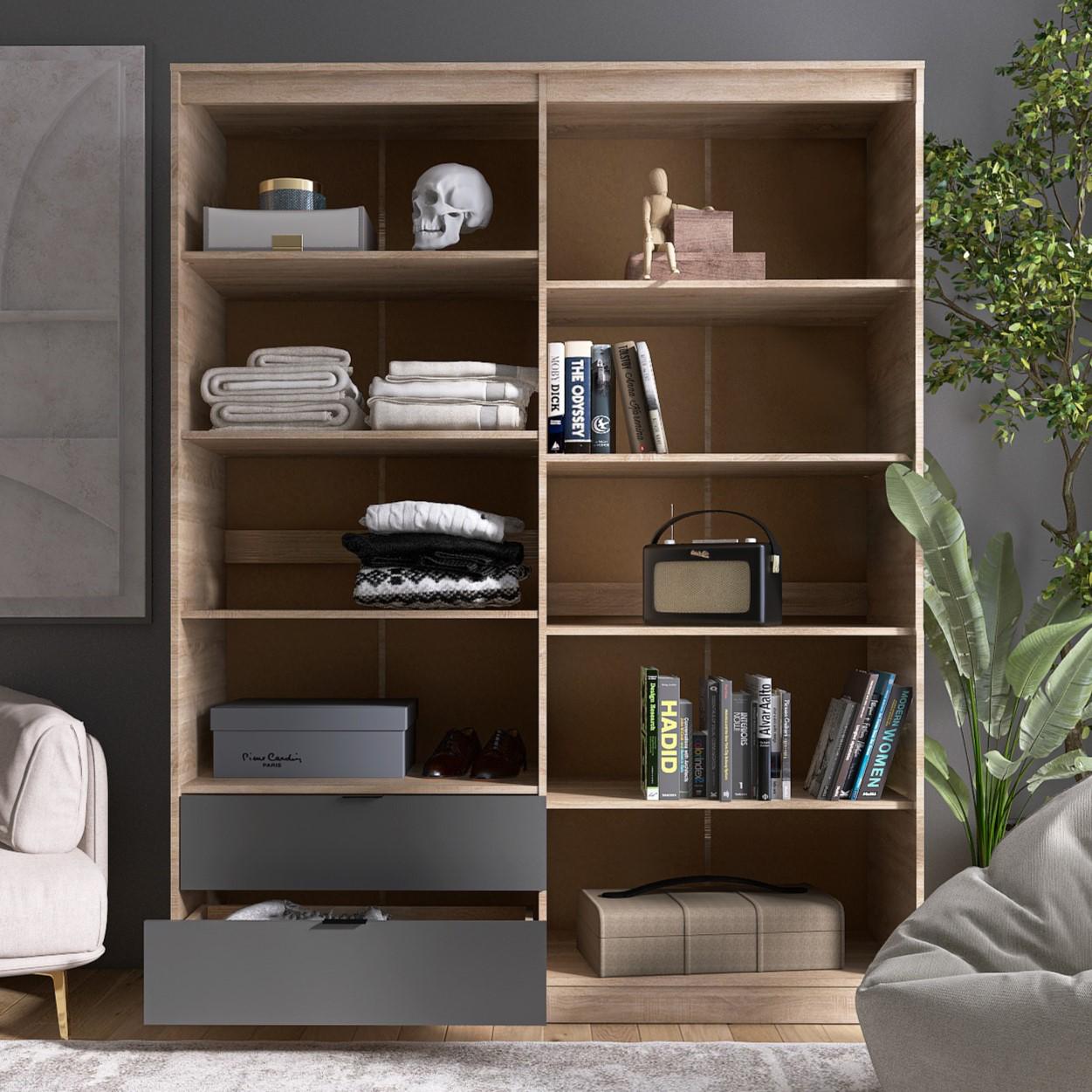 Шафа Everest Сіті 1600 1602х500х2046 мм Сонома/Графіт (11434) - фото 4 Шафа Everest Сіті 1600 1602х500х2046 мм Сонома/Графіт (11434) - фото 4