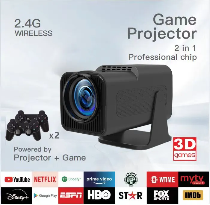 Проектор Android Led 13 64GB wifi bluetooth 2 джойстика игры HY320 Max - фото 14