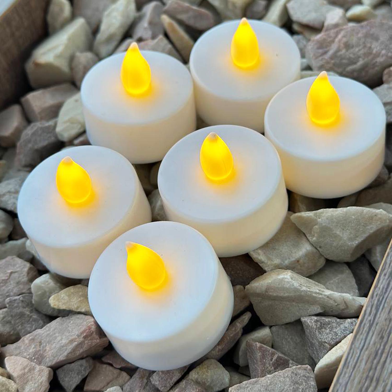 Свеча чайная LED 55x38 мм с пультом набор 6 шт.