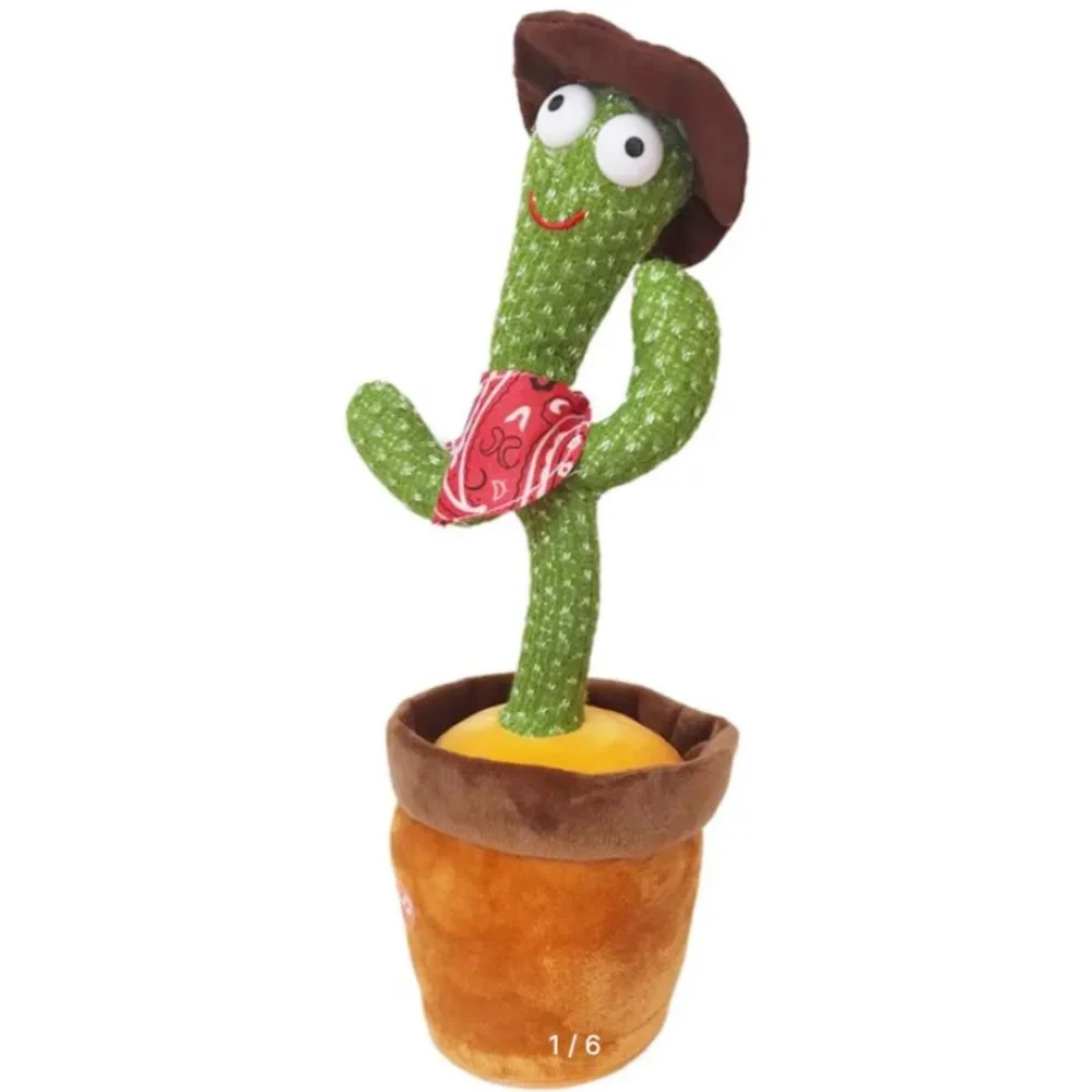 Іграшка м'яка дитяча Кактус Ковбой 32 см від батарейок 3АА (2727544266) - фото 5