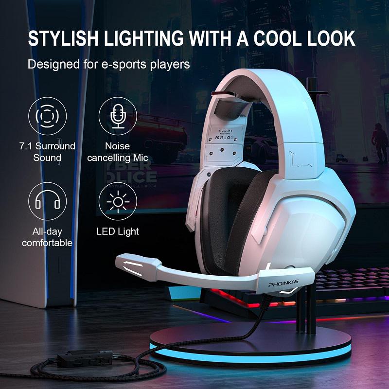 Наушники геймерские Kotion Each H-6 с поддержкой объемного звука 7,1 Белый (2375) - фото 6 Наушники геймерские Kotion Each H-6 с поддержкой объемного звука 7,1 Белый (2375) - фото 6