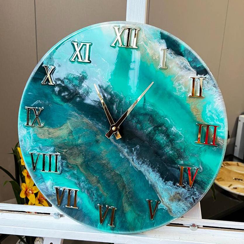 Часы настенные круглые из эпоксидной смолы EPOXY M134 80x80 см