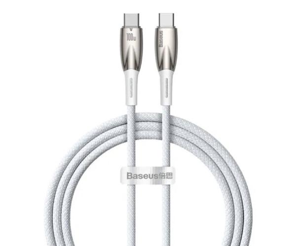 Кабель Data BASEUS Glimmer Series Type-C to Type-C 100W 1 м White