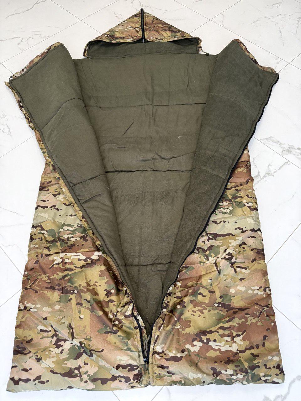 Спальный мешок зимний большой с флисом 95х230 см Мультикам