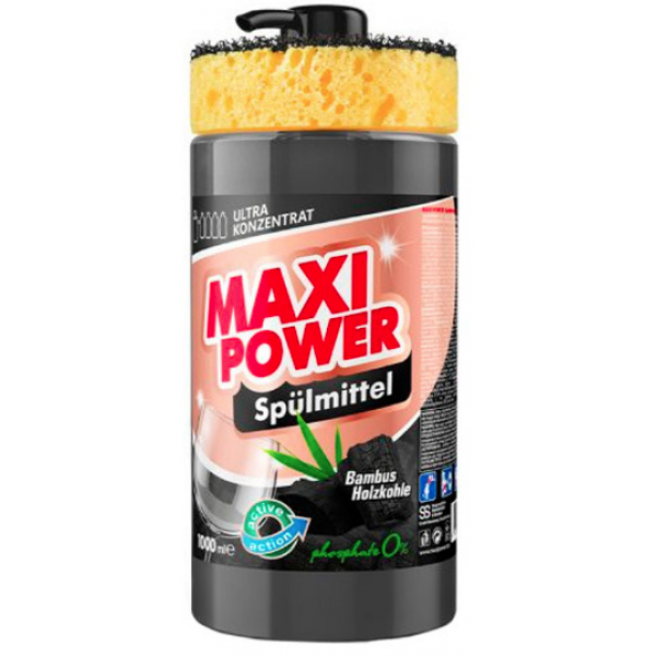 Засіб для миття посуду Maxi Power Чорне вугілля 1 л (411796) - фото 1