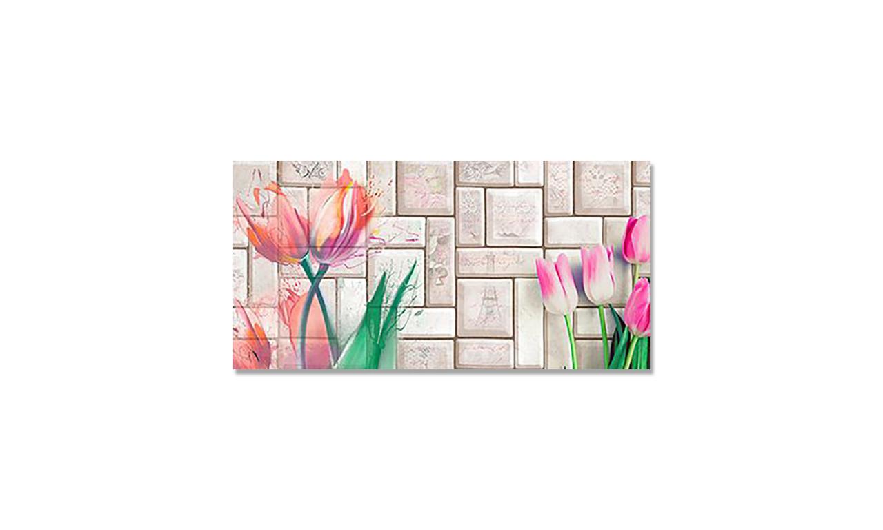 Наклейка виниловая на стол Zatarga Тюльпаны/Плитка 600х1200 мм (1274515449)