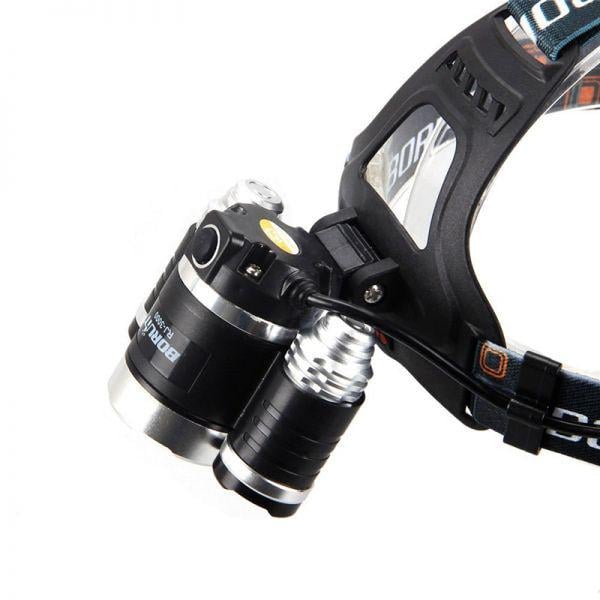 Ліхтар налобний RJ-3000 акумуляторний 3 діоди 2х18650 (ML-04670) - фото 3 Ліхтар налобний RJ-3000 акумуляторний 3 діоди 2х18650 (ML-04670) - фото 3