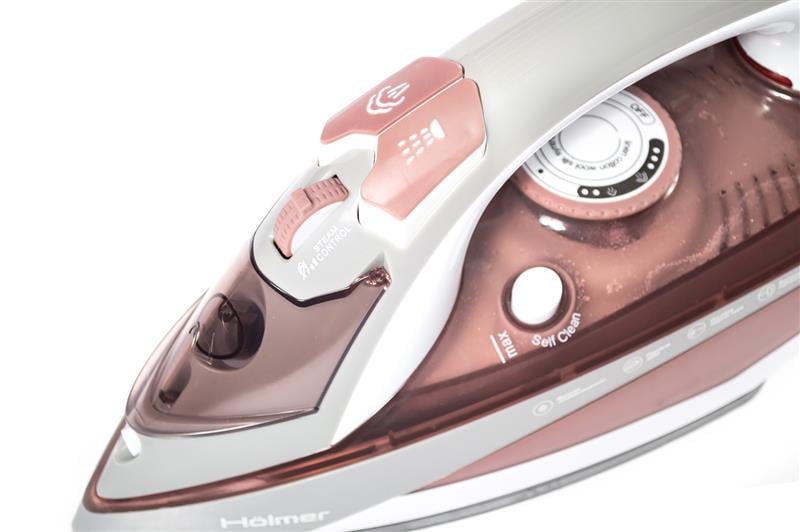 Утюг Holmer HIT-2535 2500 Вт паровой удар 130 г/мин 350 мл White/Lilac (620186) - фото 9 Утюг Holmer HIT-2535 2500 Вт паровой удар 130 г/мин 350 мл White/Lilac (620186) - фото 9