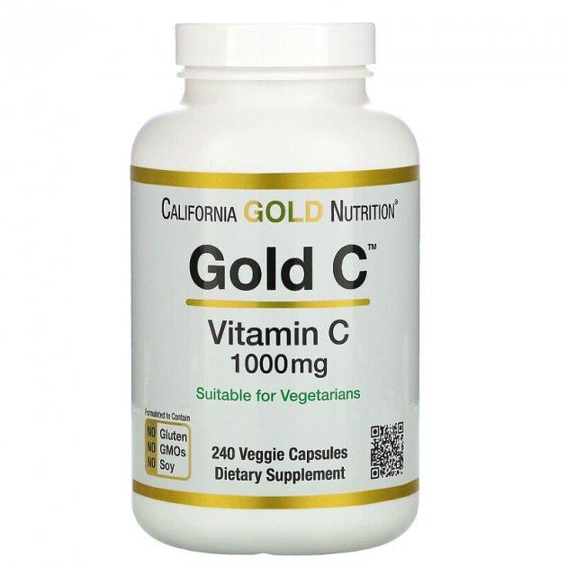 Витамин C California Gold Nutrition Gold C 1000 мг 240 растительных капсул (CGN-00932)