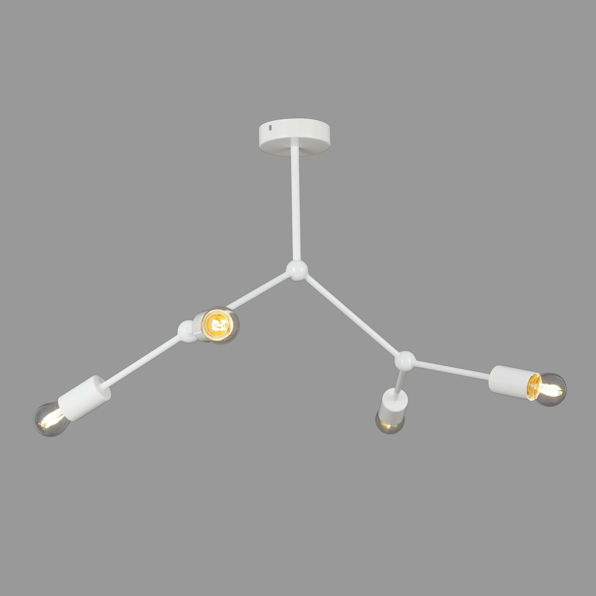 Люстра Creases на 4 лампочки Белый Люстра Creases на 4 лампочки Белый