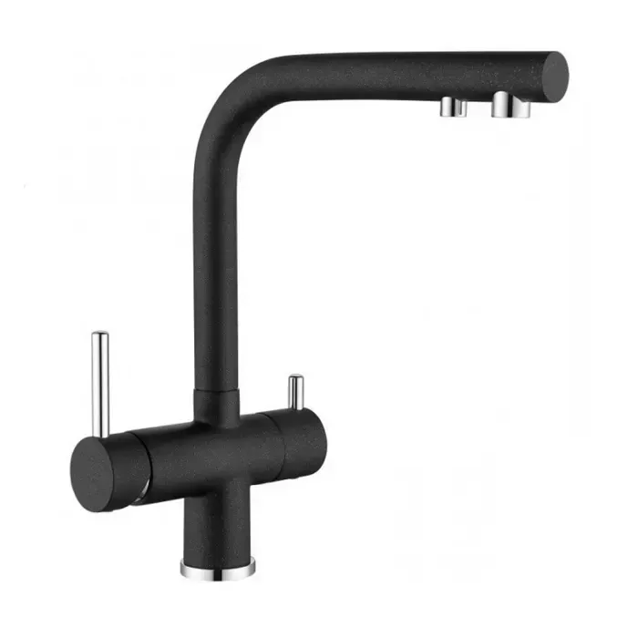 Смеситель для кухни Gappo G43752-7 на две воды Черный/Хром (1042419)