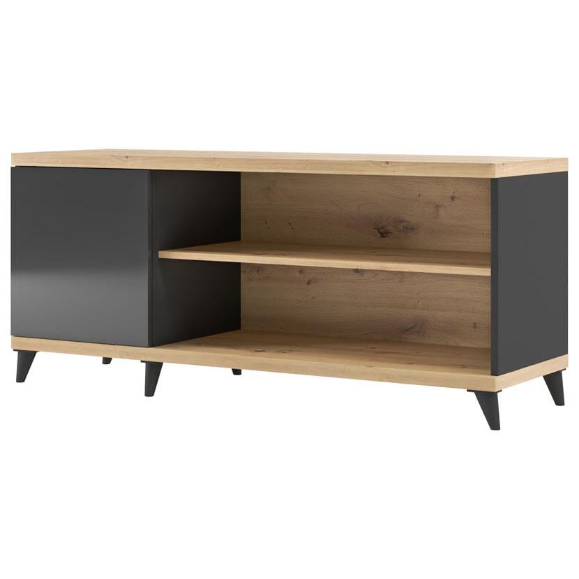 Тумба под телевизор Світ Меблів Тревизо 1 из ДСП цвет Дуб Артизан/Антрацит