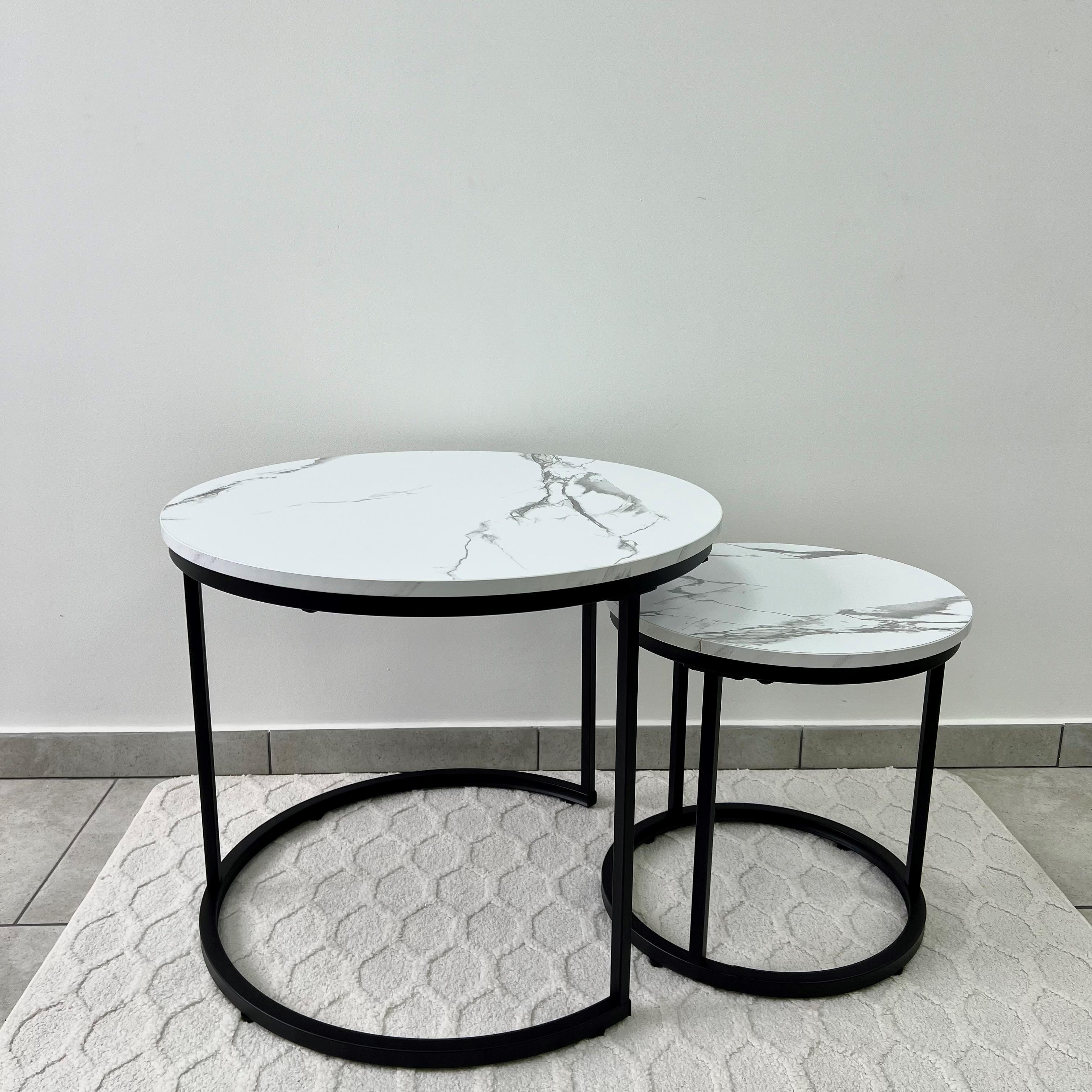 Комплект журнальных столиков LUMINARIA TWIN 2шт. Белый мрамор (29668978) - фото 5