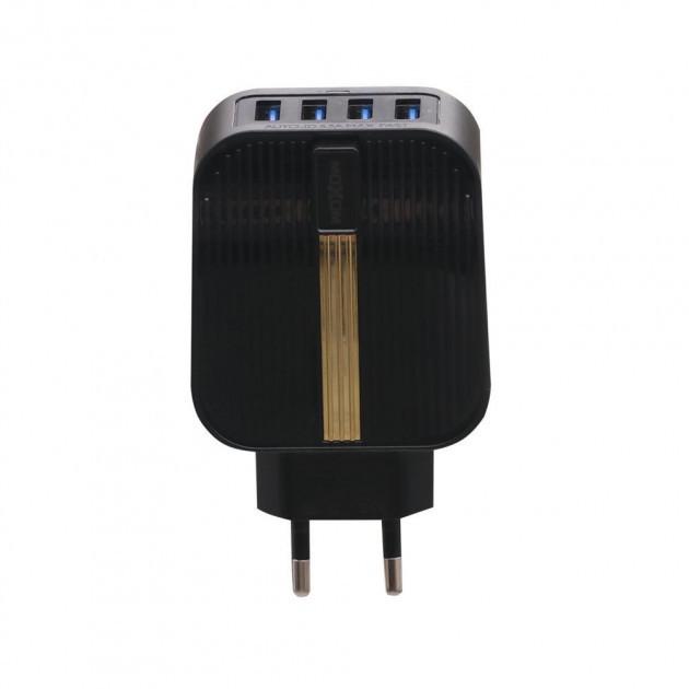 Мережевий зарядний пристрій Moxom MX-HC07 2в1 micro 4 USB/4,4 A AUTO ID Black (1232632800)