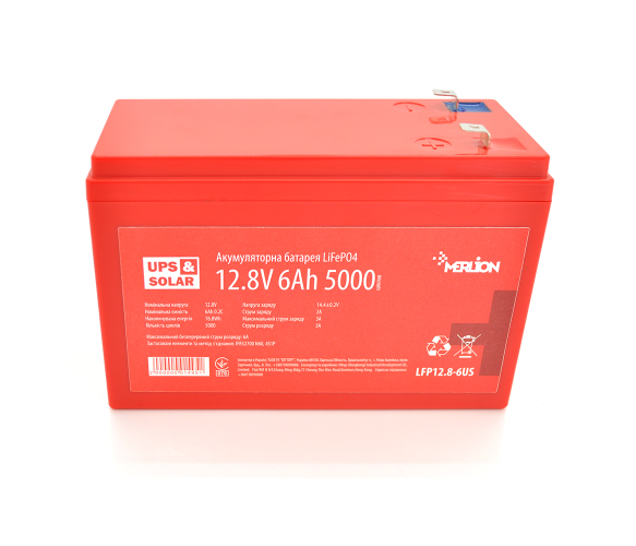 Акумулятор Merlion LiFePO4 12,8V 6 Ah 4S1P/BMS-10A for UPS (01495) - фото 1