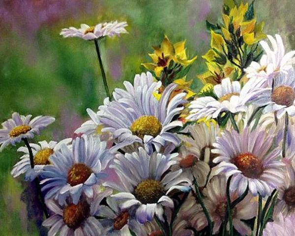 Набор для росписи по номерам Strateg Ромашки 2 40х50 см (VA-1771-mt)