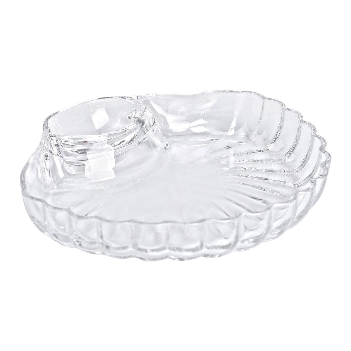 Блюдо сервірувальне для закусок із соусником скляне 21х19х3 см (HP-YH-58) - фото 4 Блюдо сервірувальне для закусок із соусником скляне 21х19х3 см (HP-YH-58) - фото 4