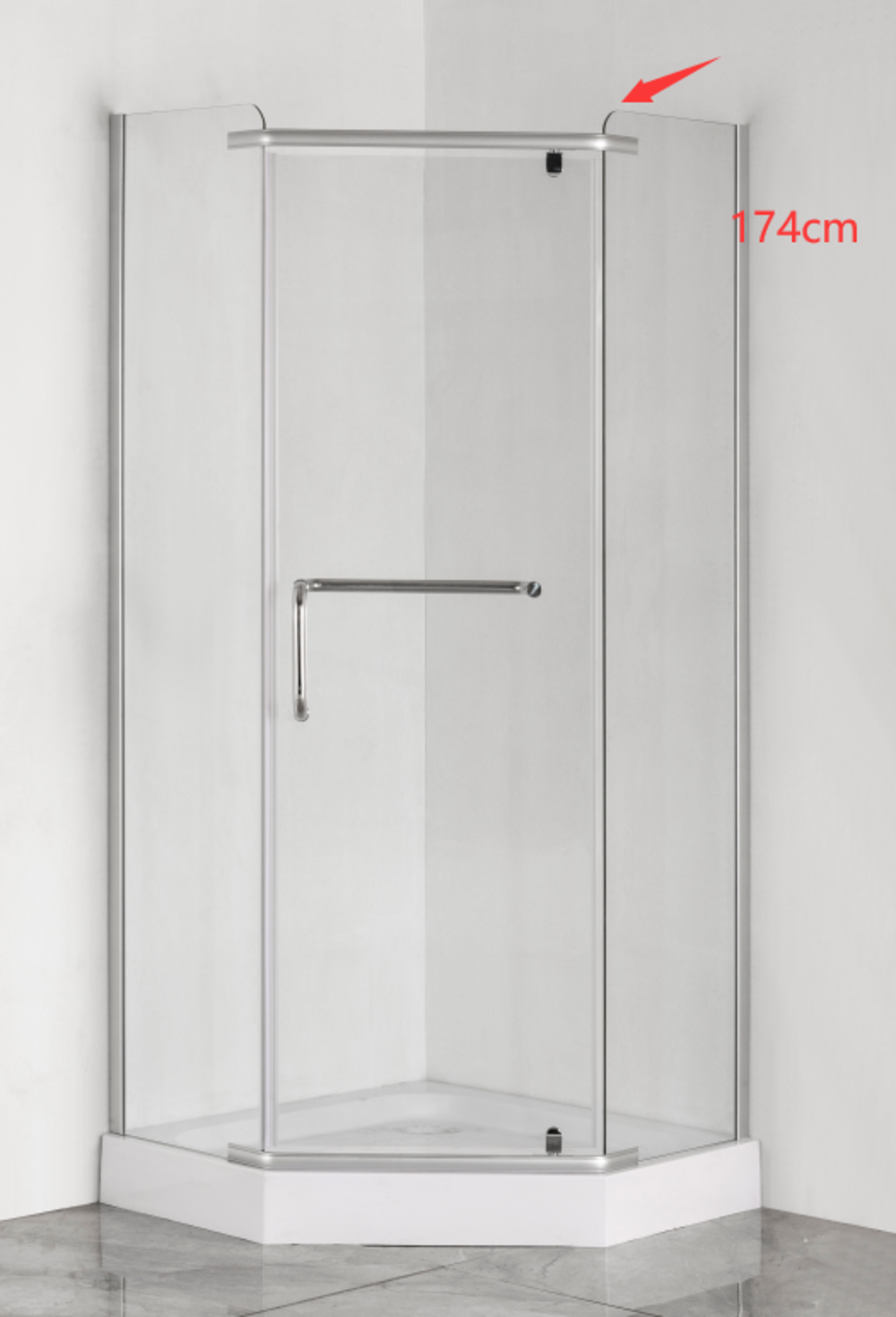 Душова кабіна MIXXUS LINES SCT01-90x90x198-TR п'ятикутна/з підонном/скло 6 мм 90x90 см Хром (OL-MI6913) - фото 8